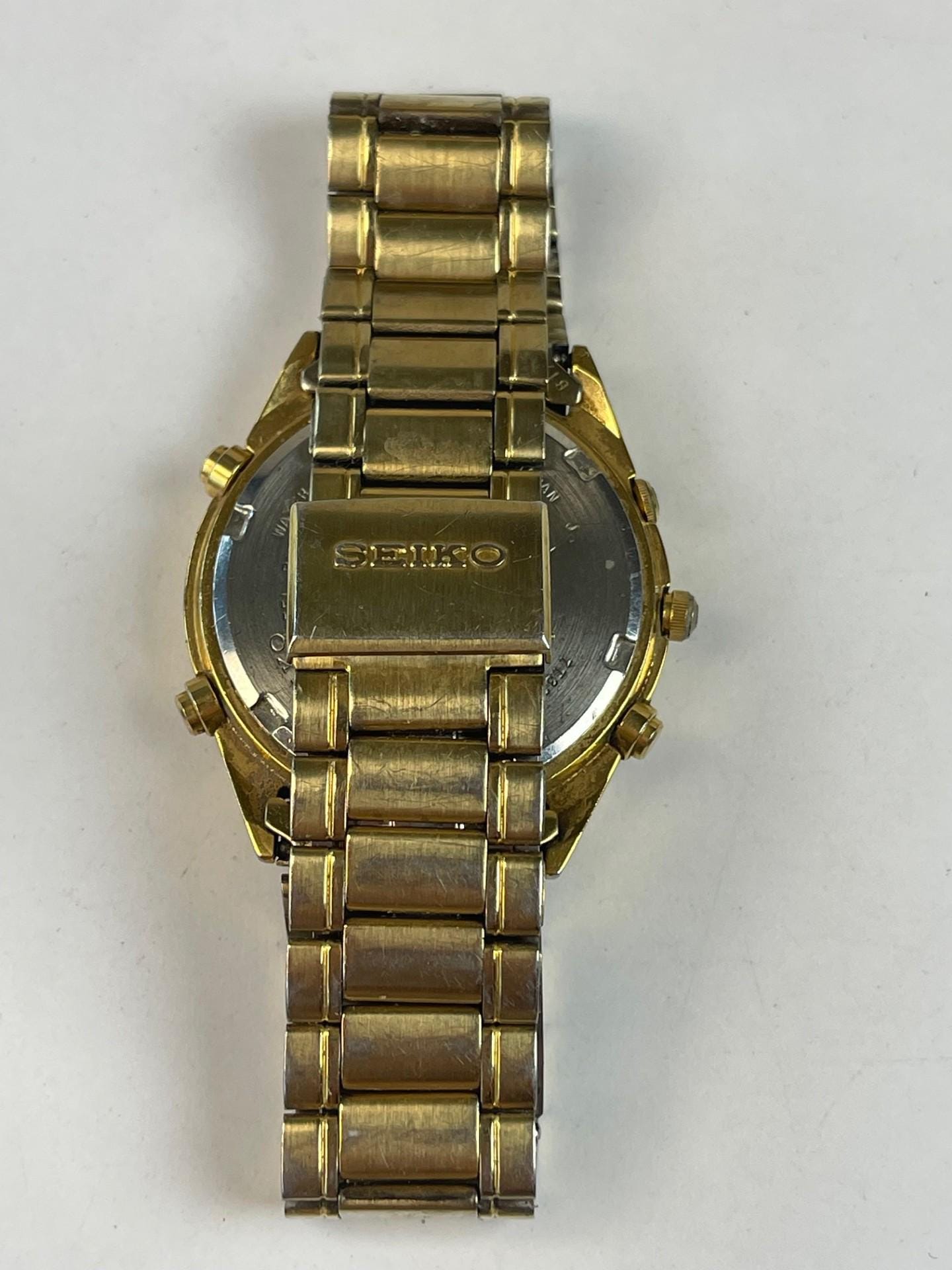 Seiko Chronograph Calendar Date Alarm Gold Capped Vintage Made in