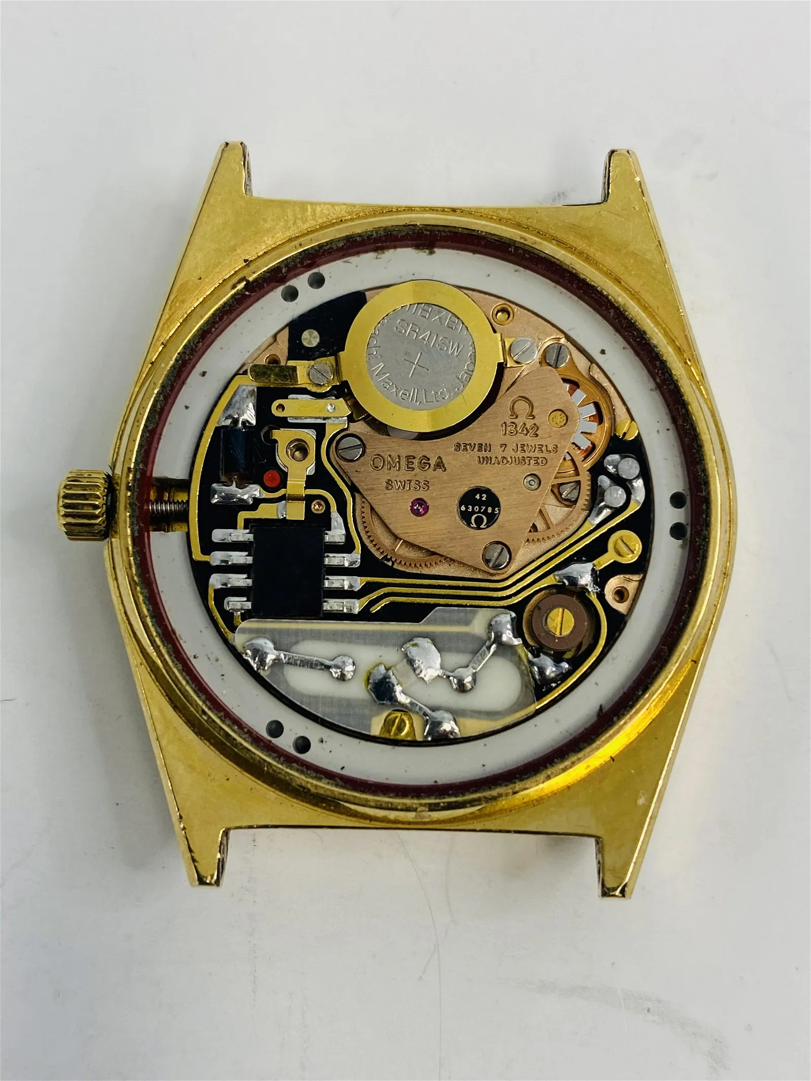 Omega Seamaster Quartz Calendar Date Gold Capped Cal.1342 Vintage 