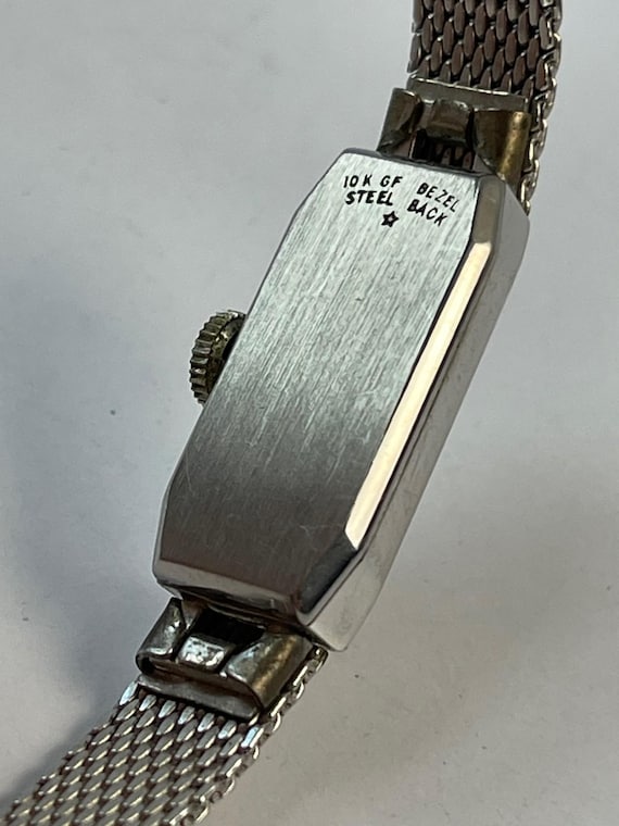 Longines 10K White Gold-Filled Rectangular Ladies… - image 3