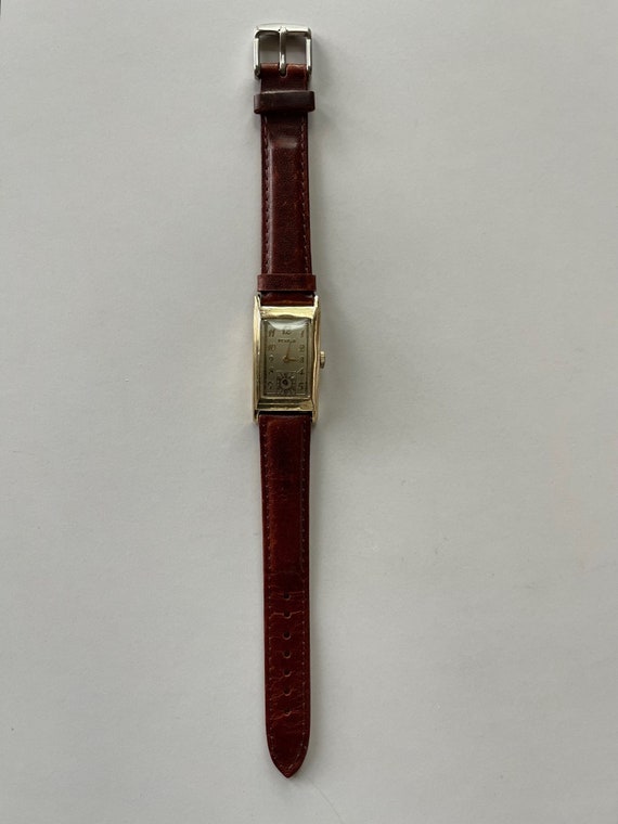 Benrus Solid 10K Gold Doctors Rectangular Curvex … - image 4