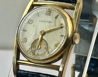 Longines Art Deco Fancy Case Drivers 10K Gold Filled Swiss Made 1928