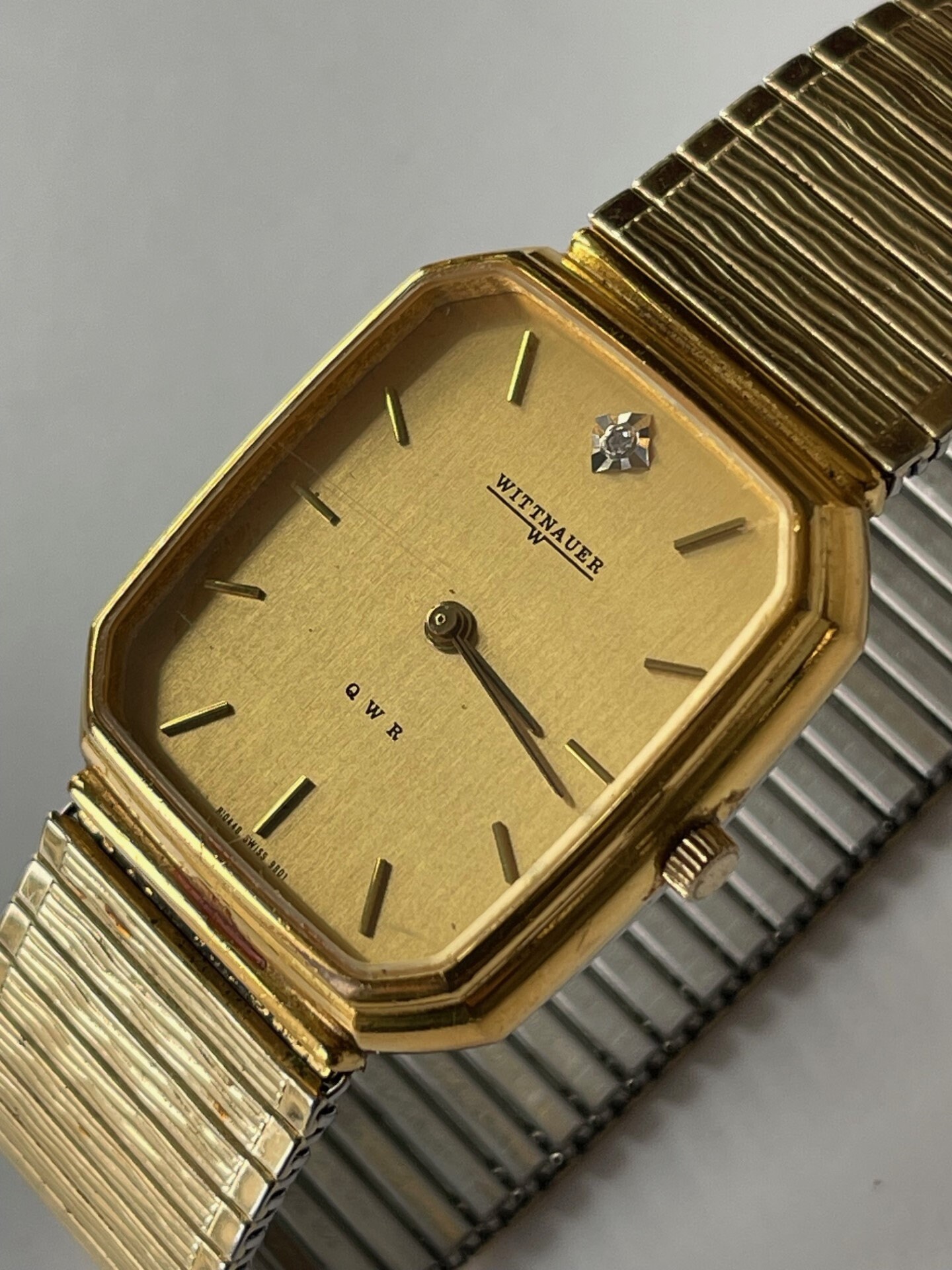 Wittnauer Longines goud afgedekte rechthoekige echte diamant Vintage Swiss Made 1984 Etsy Nederland