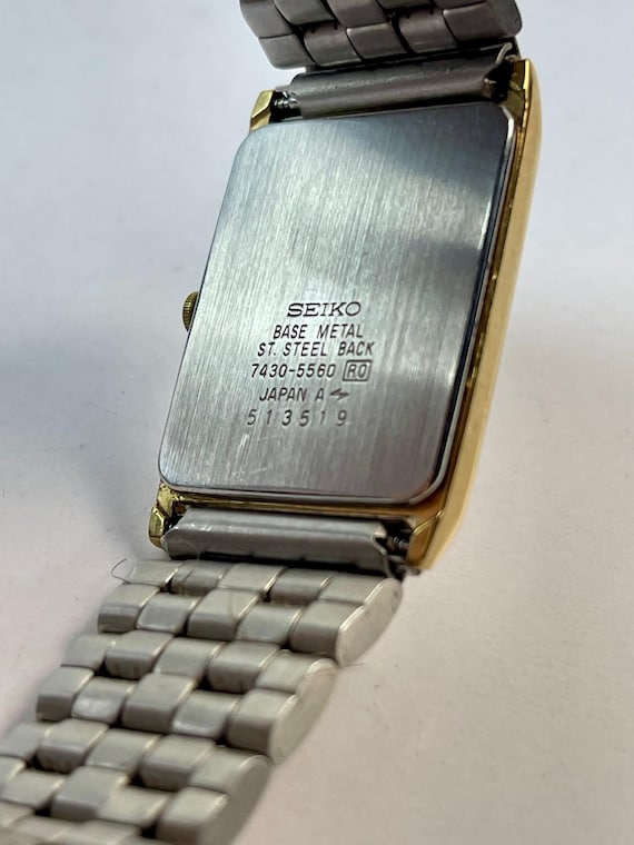 Seiko Rectangular Two-Tone Dial Vintage Made in J… - image 3