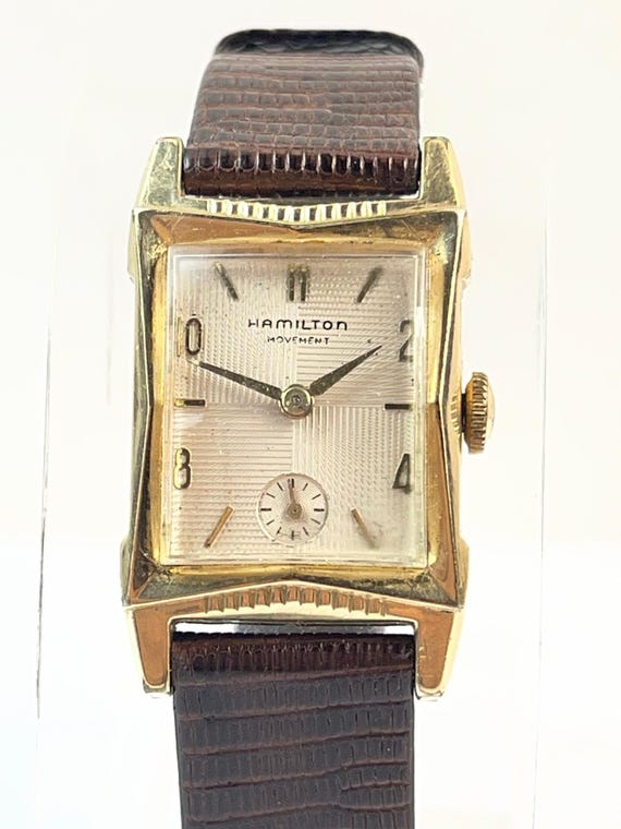 Hamilton Art Deco Style Rectangular Sectored Text… - image 1