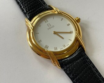 Vintage Fendi Ref: 920L Ladies Watch – Two-tone, Black Dial  display picture 2