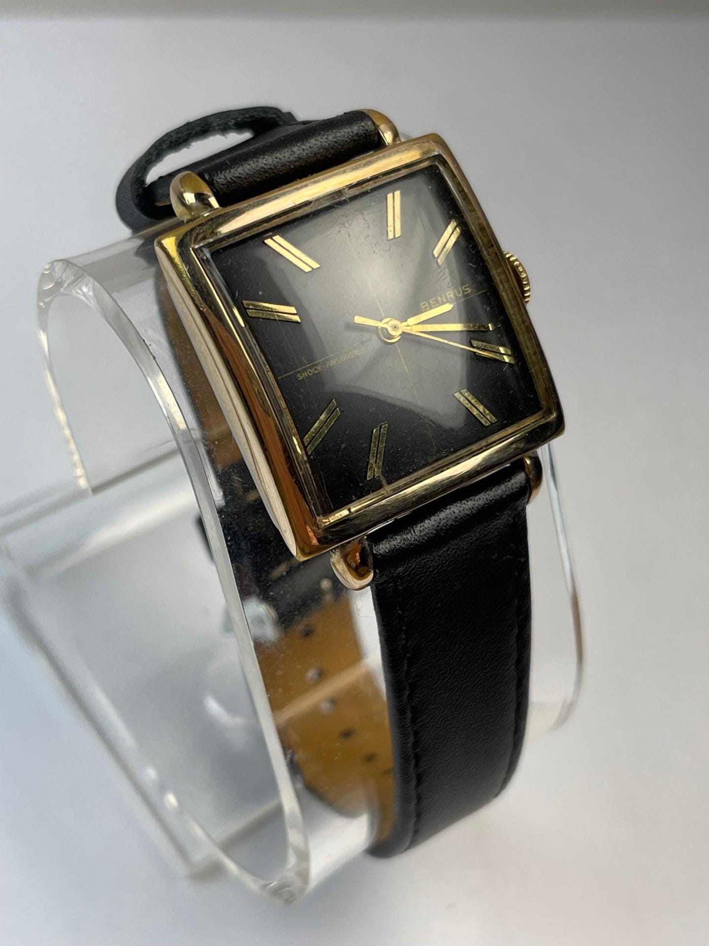 Benrus Black Leather Watch Strap Fine leather strap | BENRUS main image 3