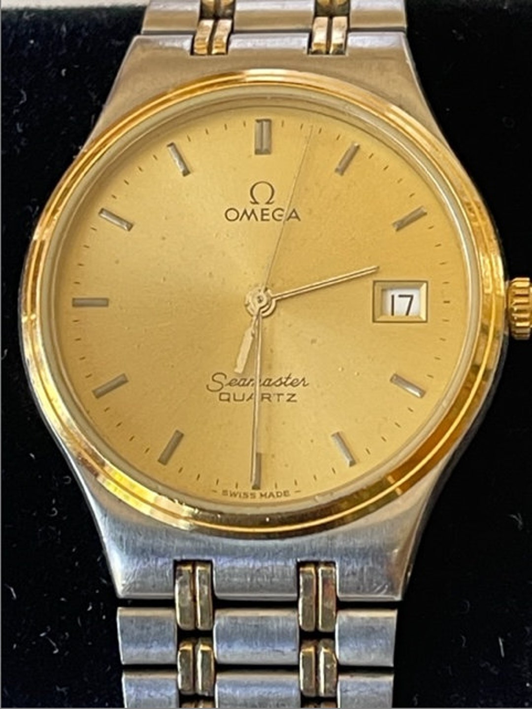 Omega Seamaster Calendar Date Quartz Gold /stainless Steel Omega Seamaster Calendar Date Quartz Gold /stainless Steel