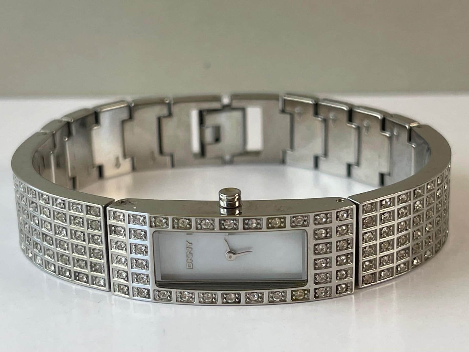 Silver Women\'s Bracelet Watch with Crystal Accents - Classic Elegance, DKNY. Dkny watch women ???? main image 3