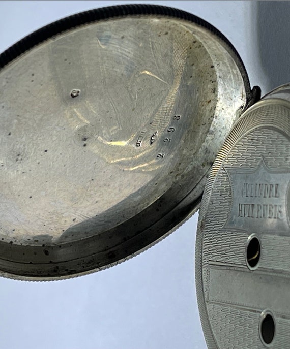 Anonymous Solid Silver Key Winded Cylinder Pocket… - image 7