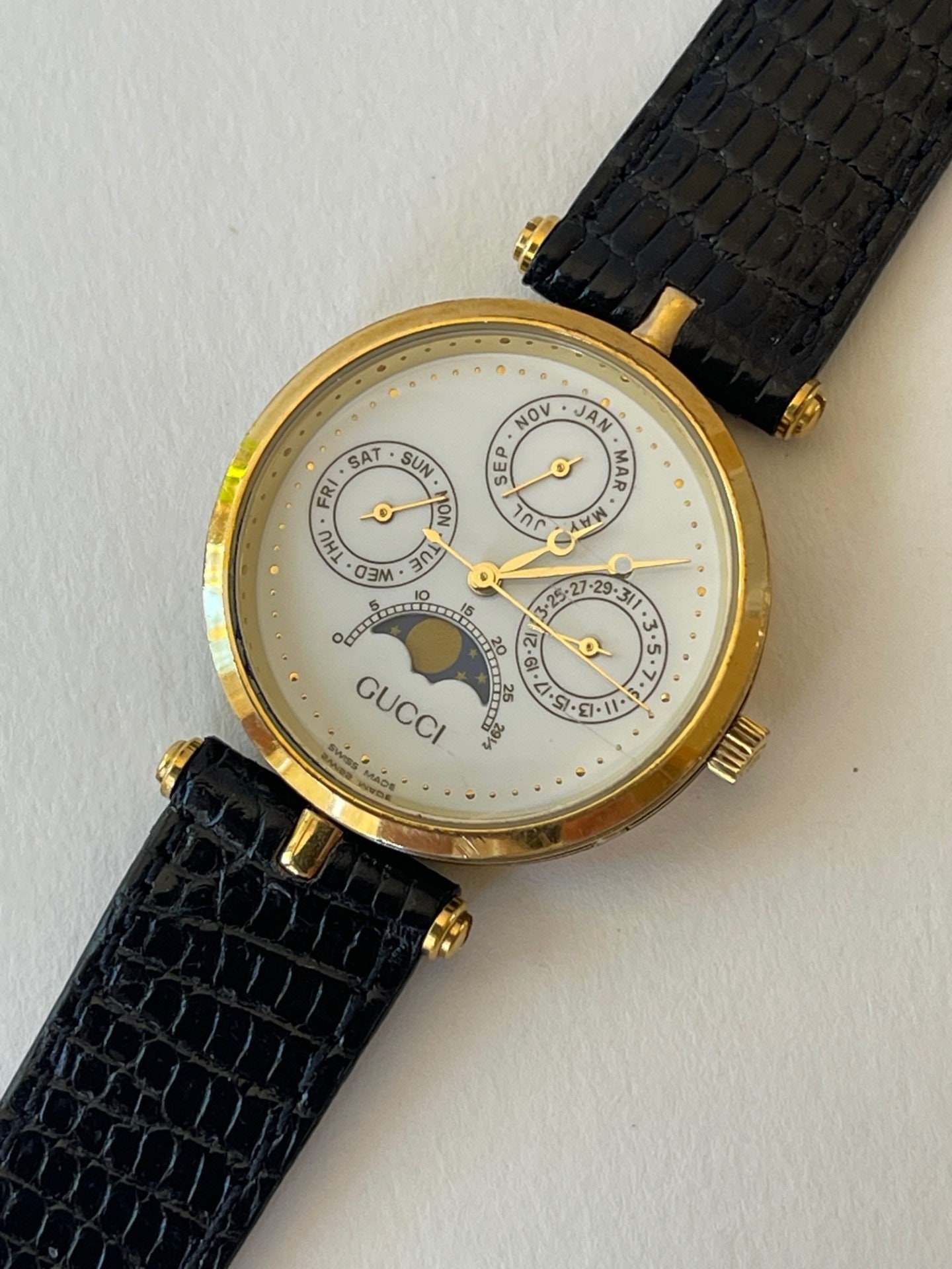 Vintage gucci top moon phase watch