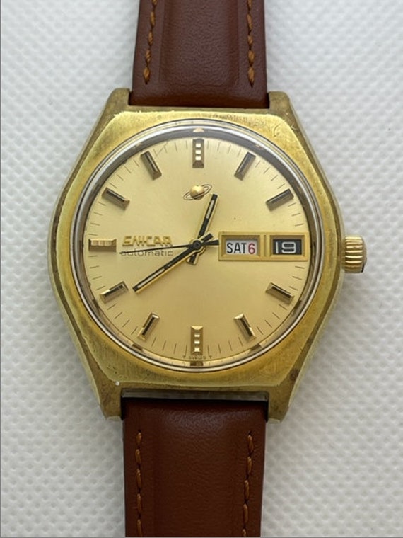 Enicar  Automatic Gold Capped Calendar Day/Date S… - image 1