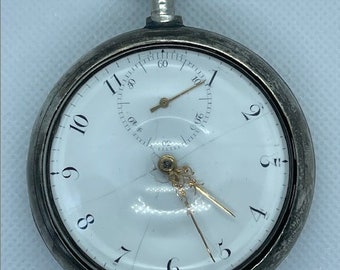 B. Roberts London Verge Fusee Doctor Medical Pair Case Antique 1760 Sterling Silver Pocket Watch