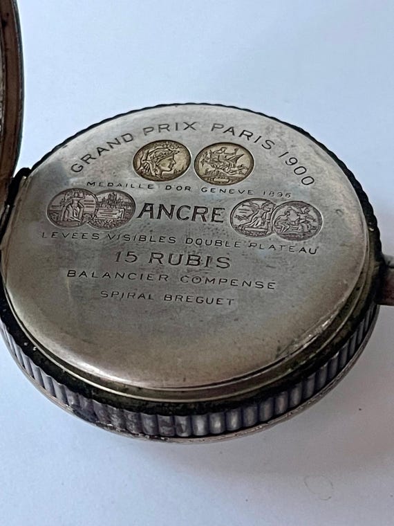 Anonymous Solid Silver 800 White Porcelain Dial P… - image 8