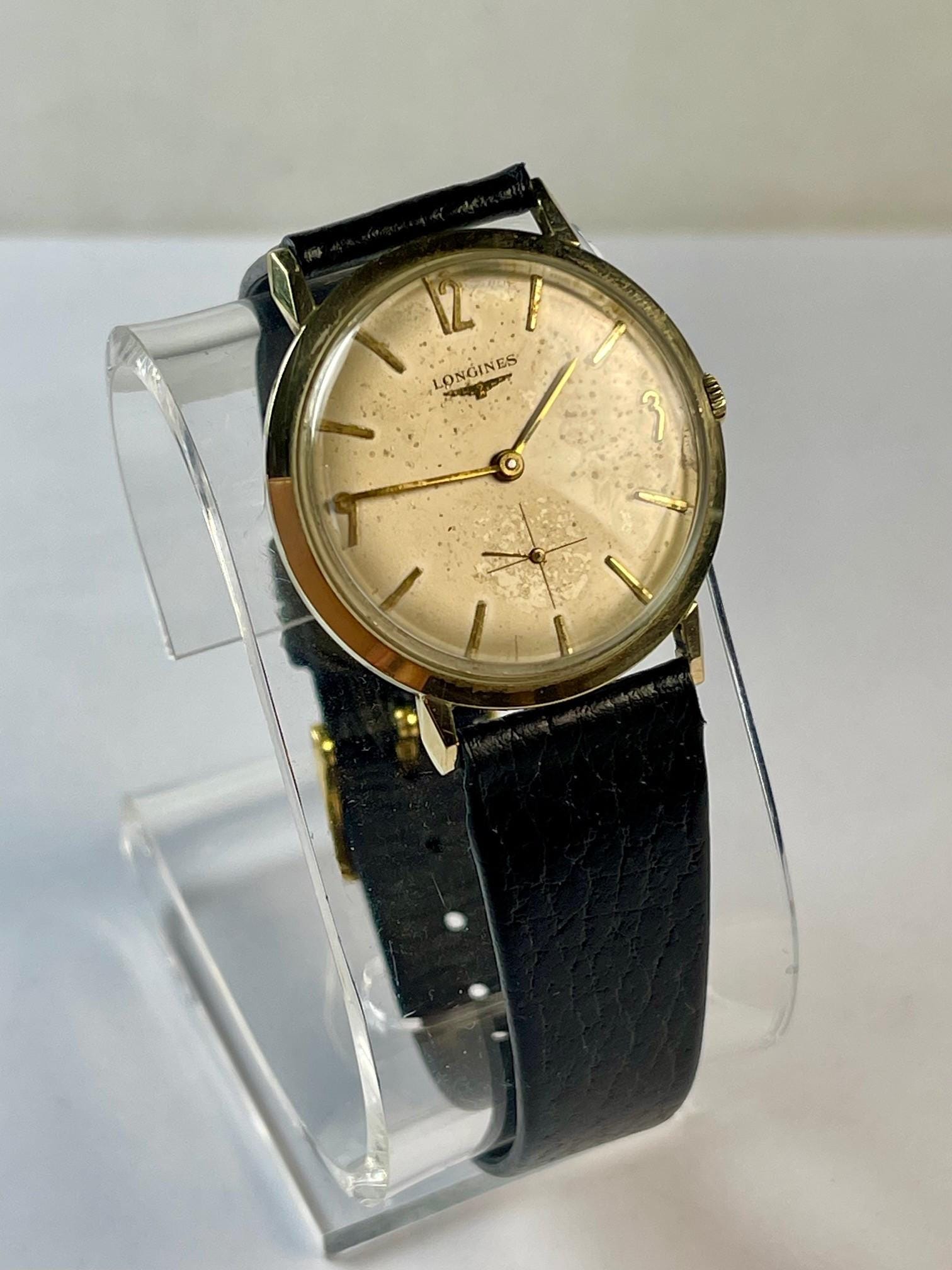 Longines Classic Dress 10K Gold Filled Vintage Original Black