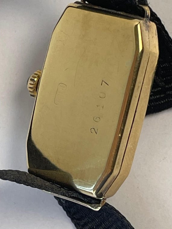 Americus Solid 18K(750) Art Deco Rectangular Text… - image 4