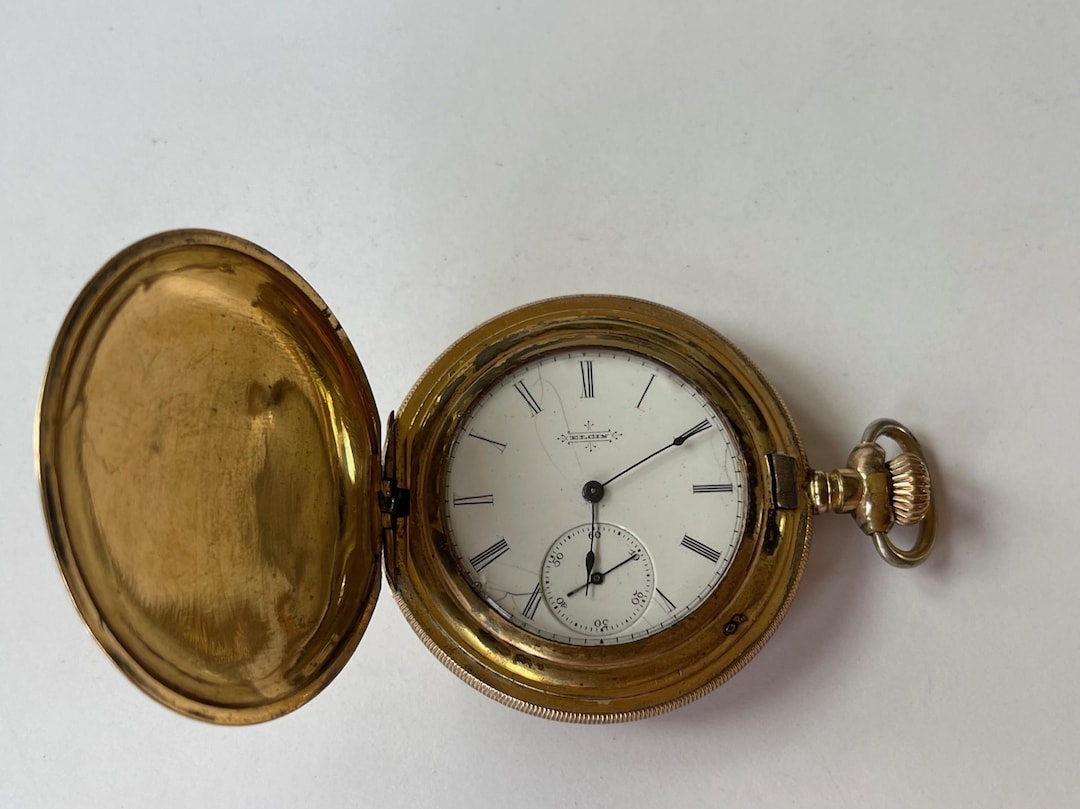 Elgin Gold Filled Warranted 20years Hunter Savonette White