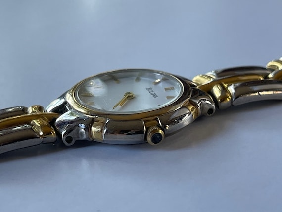 Bulova Ladies Vintage Two Tone Sapphire Crown Vin… - image 9