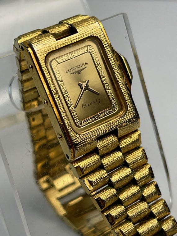 Longines Rectangular Ladies Two Tone Dial Gold Ca… - image 1