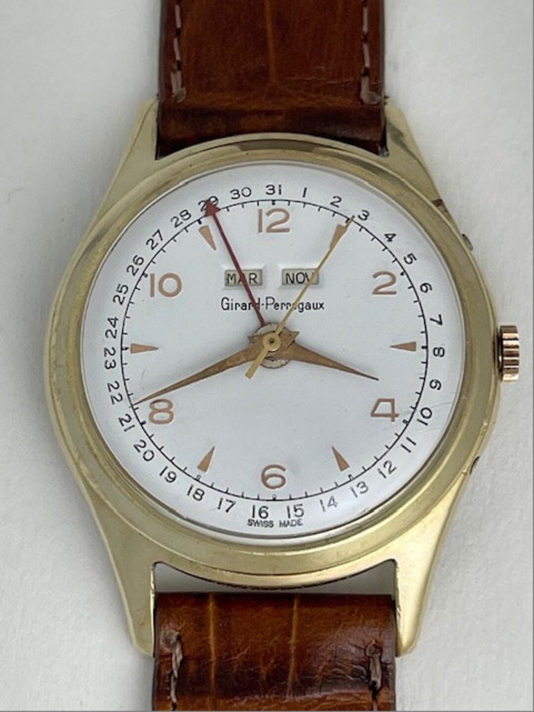Girard Perregaux Quick Set Triple Calendar Date/day/month Gold Capped