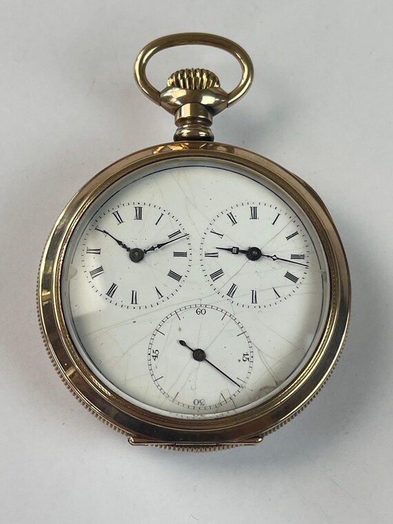 Anonymous Triple Dial Key Wound Double Time Zone … - image 1
