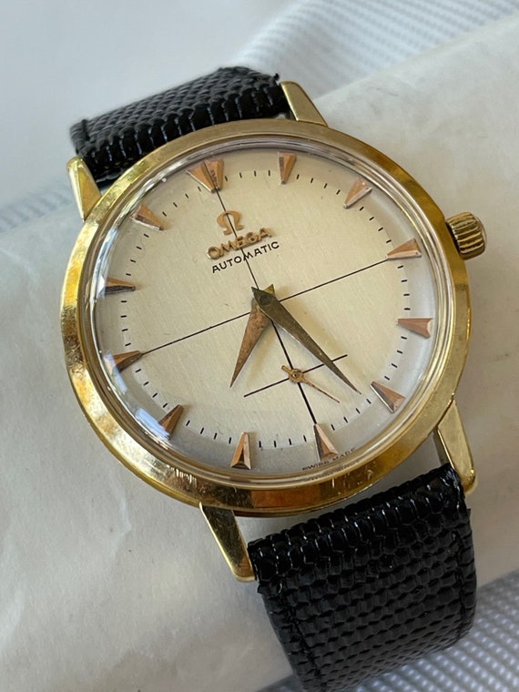 Omega Solid 18K 750 Gold Classic Dress Automatic Cal.491 Ref.2897 2898SC Vintage Swiss Made 1955