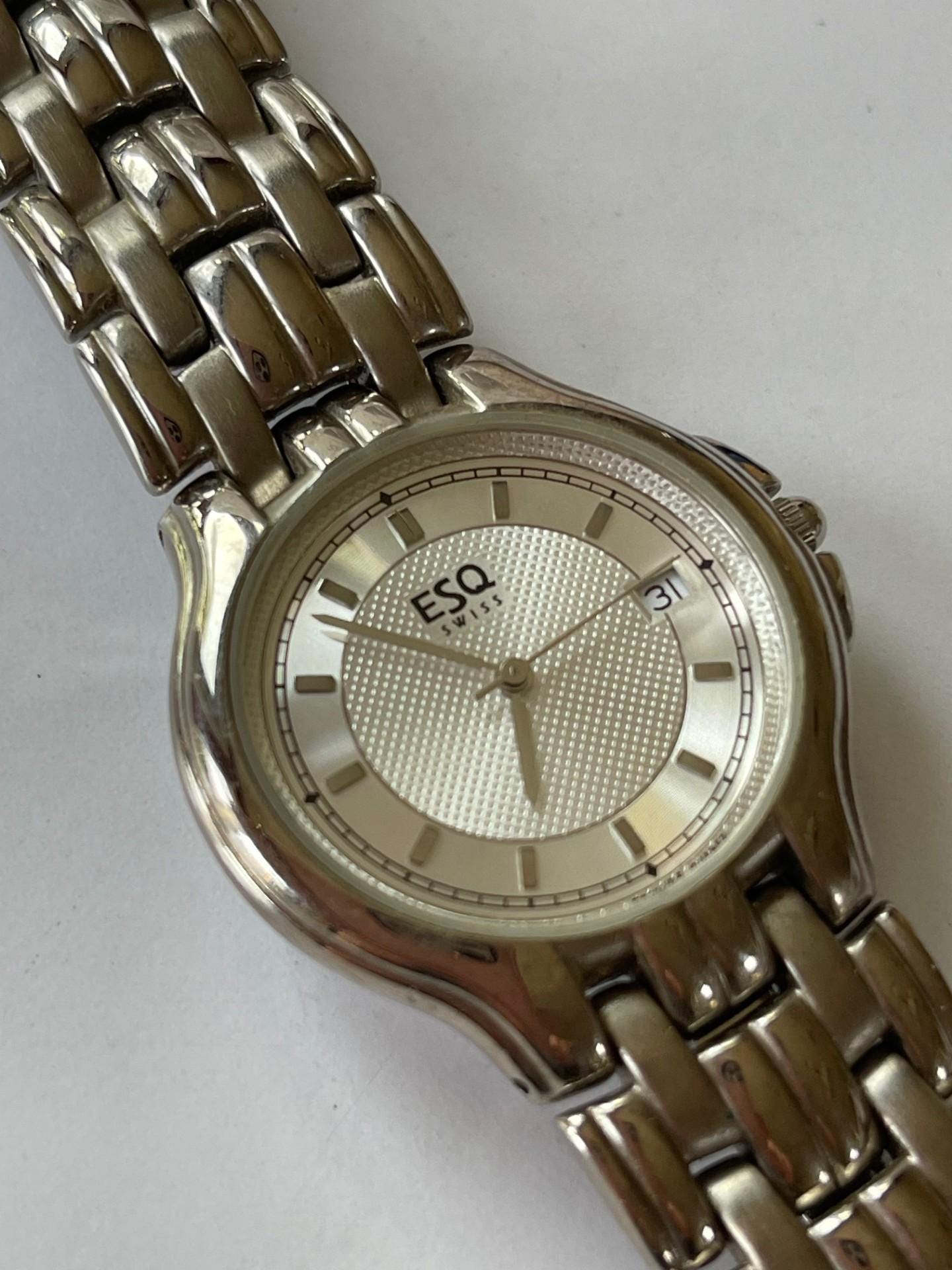 ESQ Movado Calendar Date Two Tone Textured Dial Stainless  display picture 1