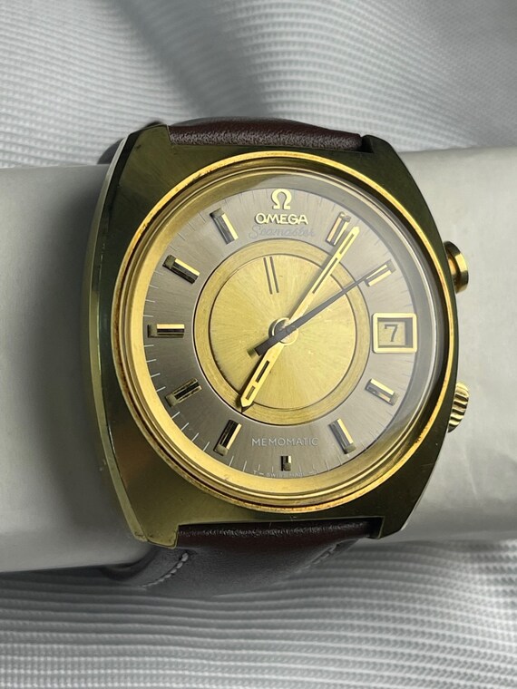 Omega Memomatic Automatic Seamaster Alarm Calendar Date Two Tone