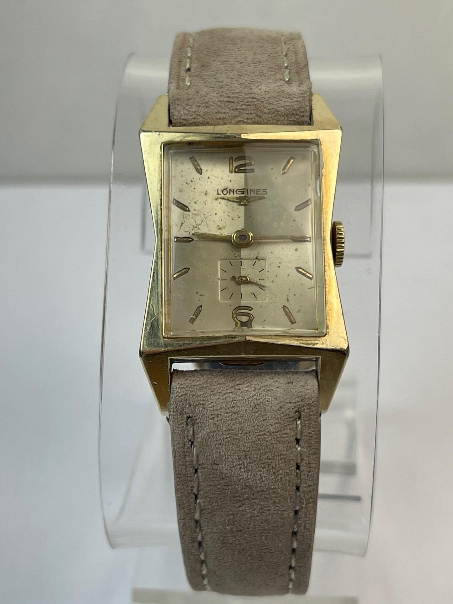 Longines Rectangular 10K Gold Filled Four Sectors Dial Art Deco