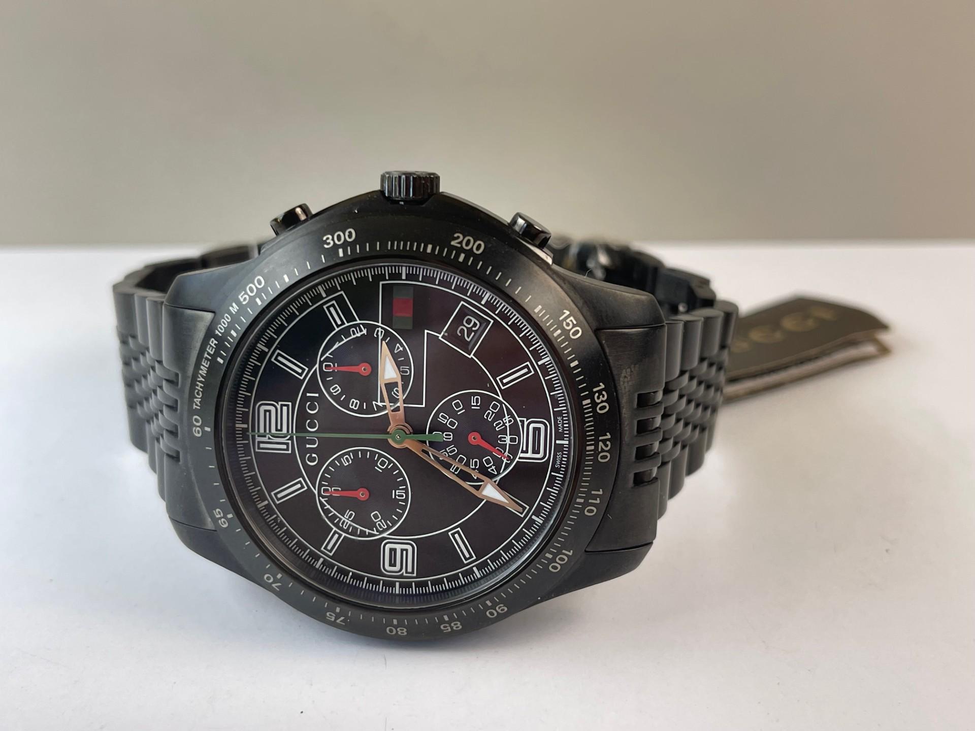 Gucci G-timeless Chronograph Full Set Calendar Date PVD Original