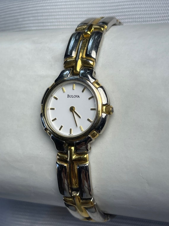 Bulova Ladies Vintage Two Tone Sapphire Crown Vin… - image 1