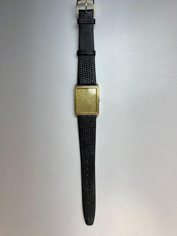 Seiko Lassale Rectangular Gold Tone Ref.9550 5040… - image 4