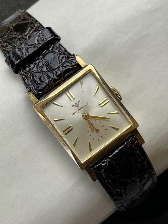 Wittnauer Longines Art Deco Style Gold Capped Squa