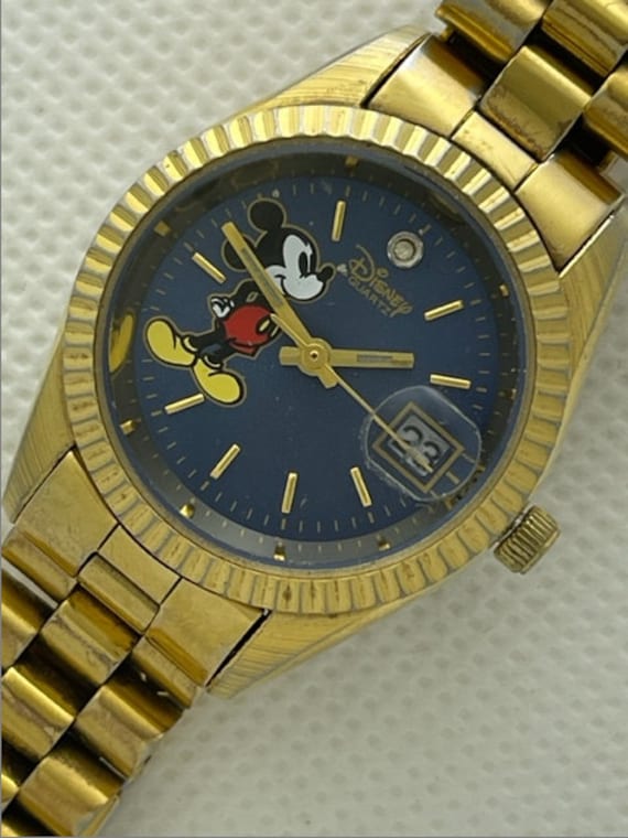 Disney time works mickey mouse watch gold best sale