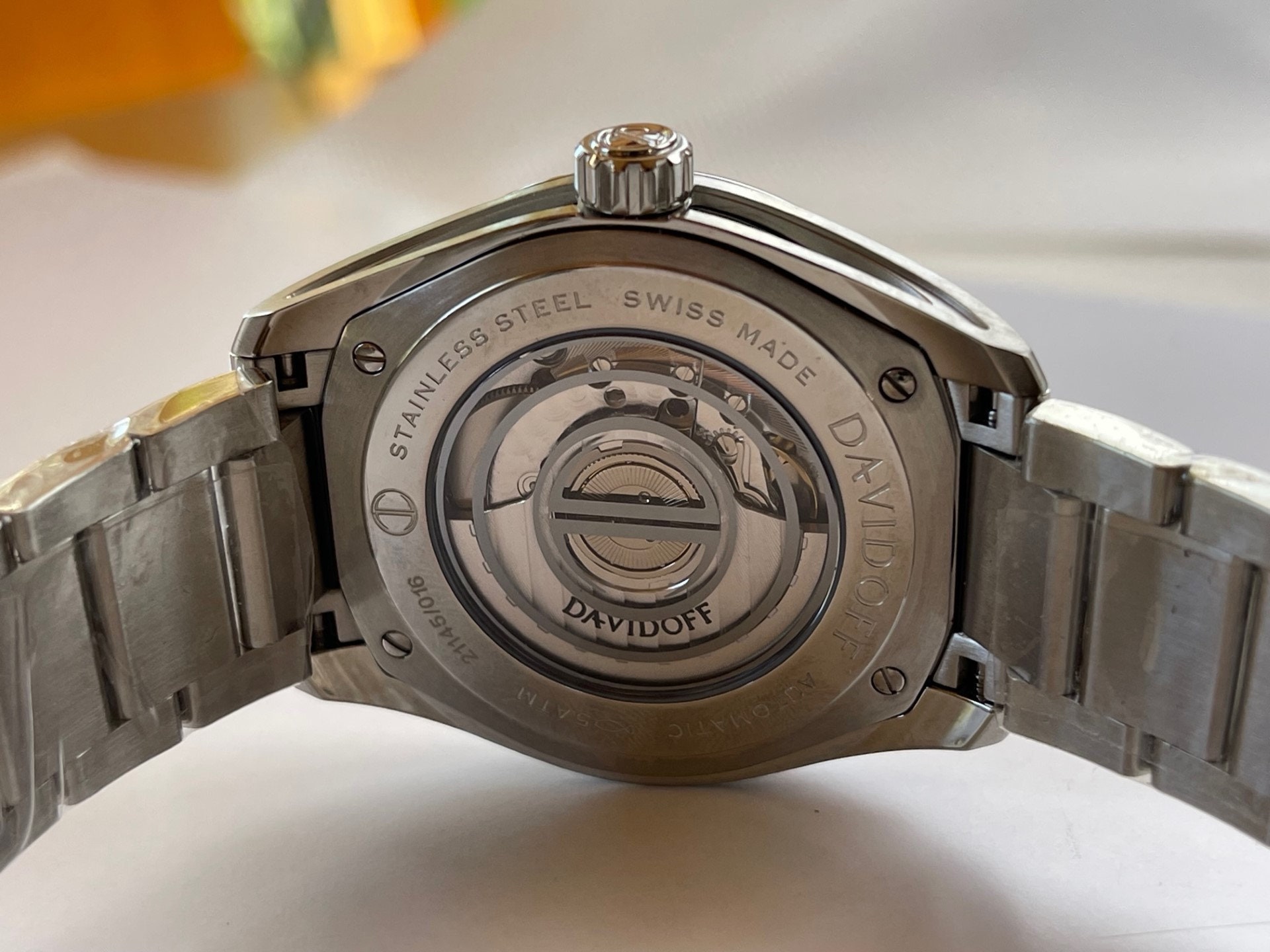 Davidoff VELOCITY Automatic Quick Set Date Textured Dial Display