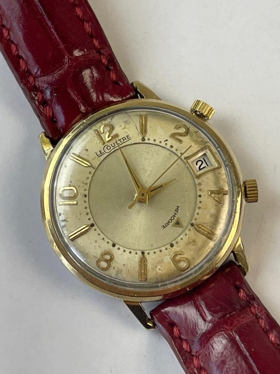 Jaeger-lecoultre Memodate Wrist Alarm Calendar Date 10K Gold