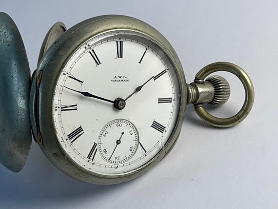 Waltham Bartletto Railroad Antique Pocket Watch S… - image 1