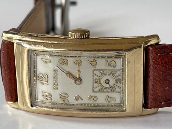 Benrus Solid 10K Gold Doctors Rectangular Curvex … - image 2