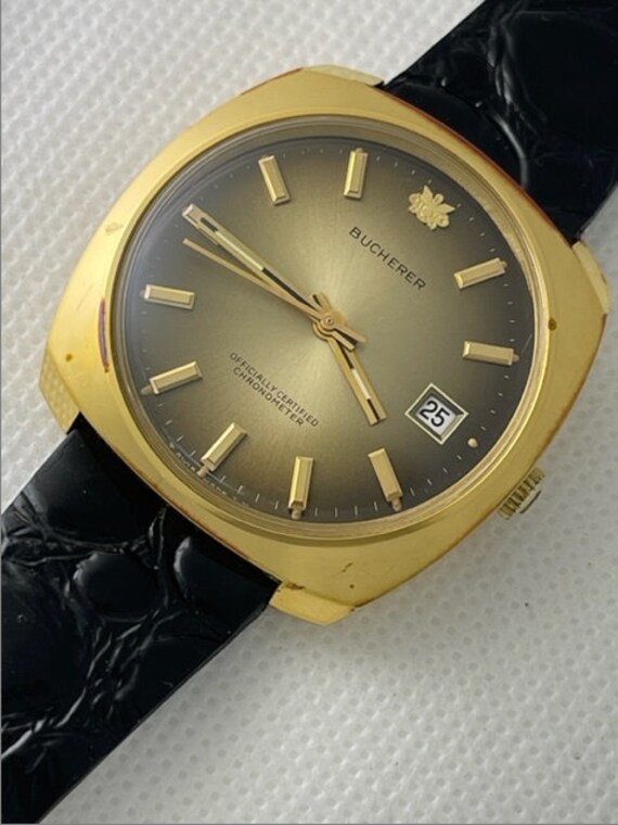 Carl F. Bucherer Automatic Officially Certified Chronometer Date Two Tone Dial Gold Capped Vintage Swiss 1967 Etsy