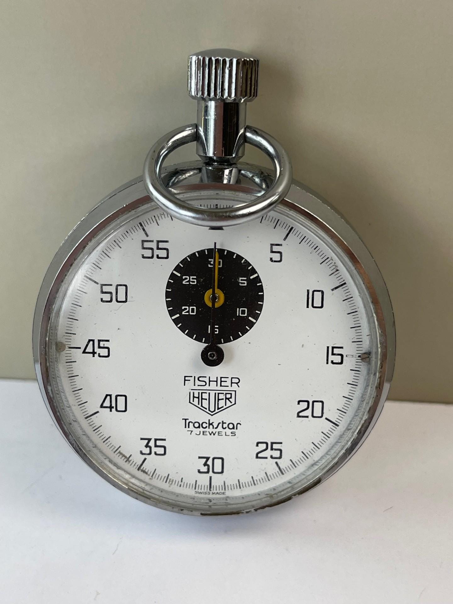 Heuer Fisher Trackstar Ref. 603.301 7 J Two Tone Dial Stopwatch
