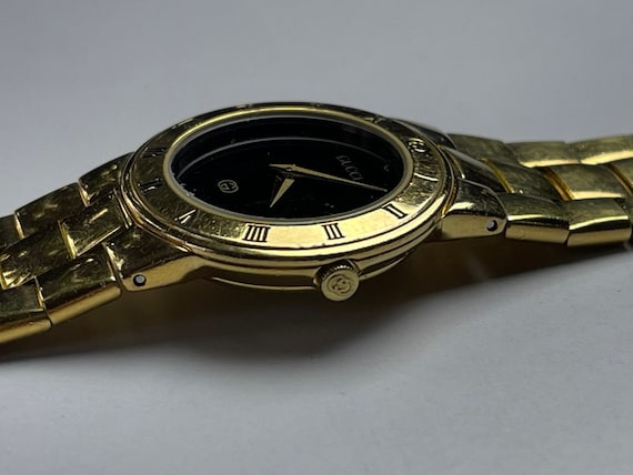 Gucci Ladies Gold Capped Black Dial Vintage Swiss… - image 4