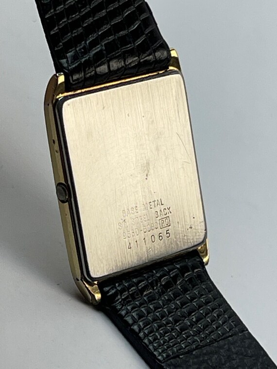 Seiko Lassale Rectangular Gold Tone Ref.9550 5040… - image 3