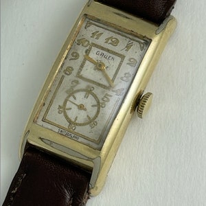 Gruen Doctors Medical Duo-Dial Techno-Quadron Movement Aegler Cal.877S Rolex300 Curvex Gold Capped Swiss Made.1932 image 3