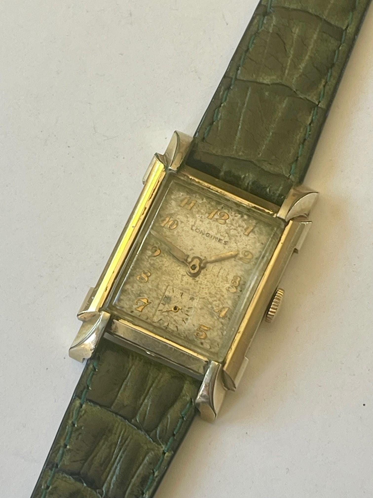 Longines Square 10K Gold Filled Ref. A32100 Cal.22l Tropical Dial