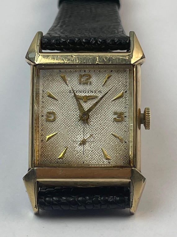 Longines Rectangular Art Deco Style Textured Dial… - image 2