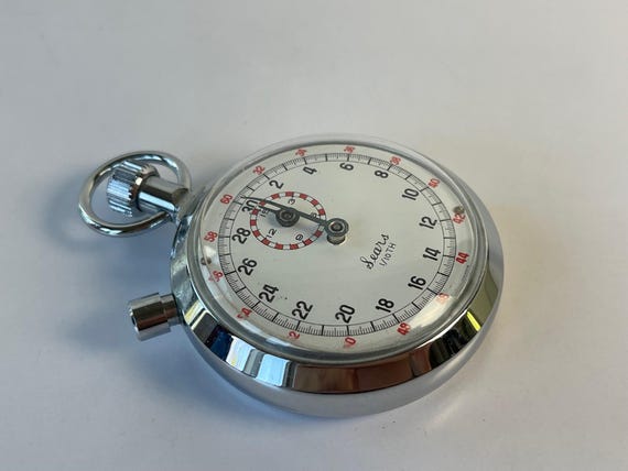 Sears Heuer Stainless Steel Stopwatch 1/10TH Vintage Swiss Made