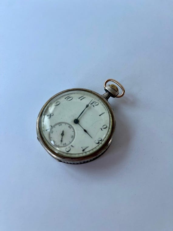 Anonymous Solid Silver 800 White Porcelain Dial P… - image 2