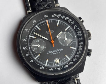 クロノグラフ カレンダー 日付 Valjoux 7734 ブラック ダイヤル PVD