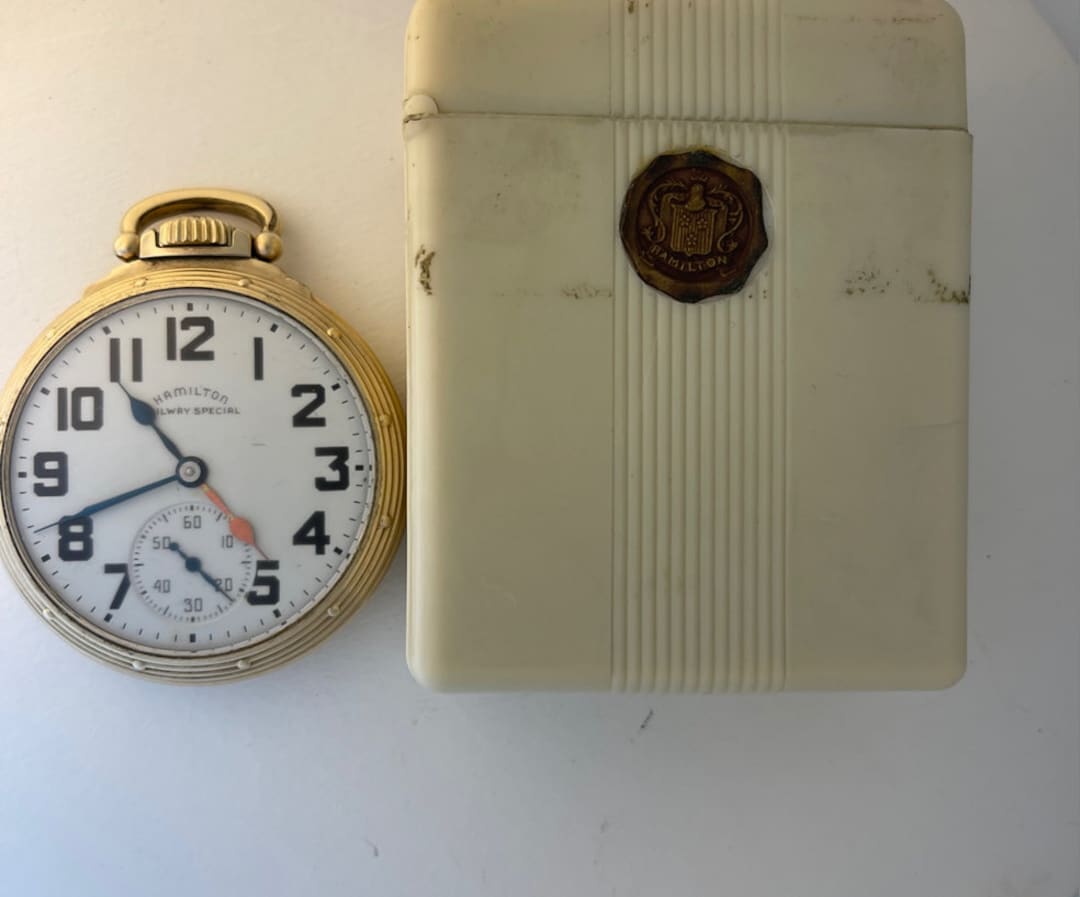 Hamilton Railroad Railway Special Duel Time10k Gold Filled Antique Pocket Watch Porcelain Dial Cal.992b Original Box Made in USA 1948 Etsy Canada