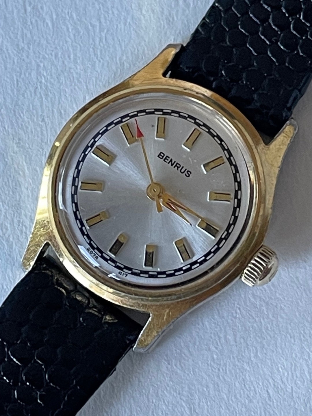 Benrus Ladies Two Tone Dial Ref. 2074 Cal.417 Gold Capped Vintage