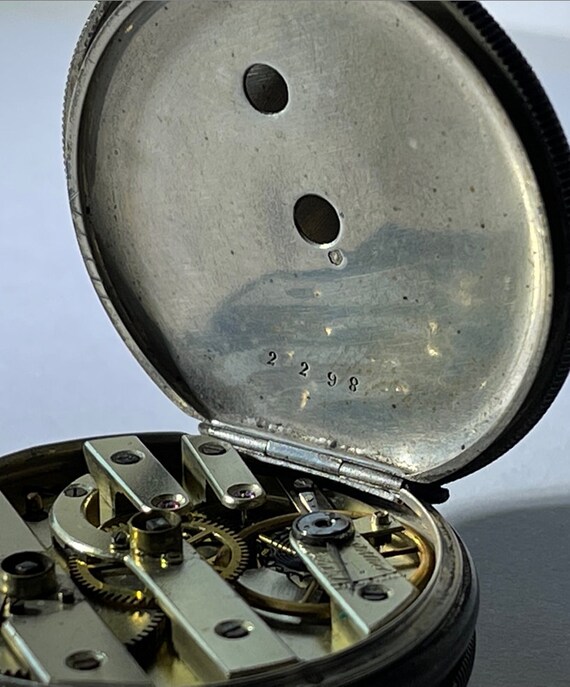 Anonymous Solid Silver Key Winded Cylinder Pocket… - image 6